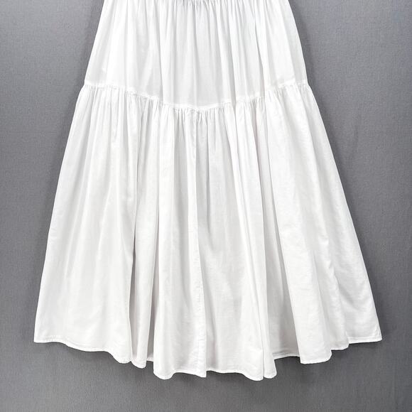 ENZA COSTA Tiered Maxi Skirt Womens XL White Cotton Full Pull On Boho Beachy NEW - Picture 10 of 16